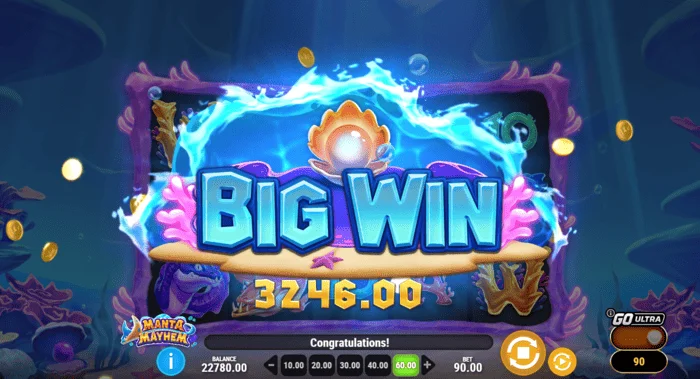 Manta Mayhem – suur võit Free Spins voorus x10 kordajaga